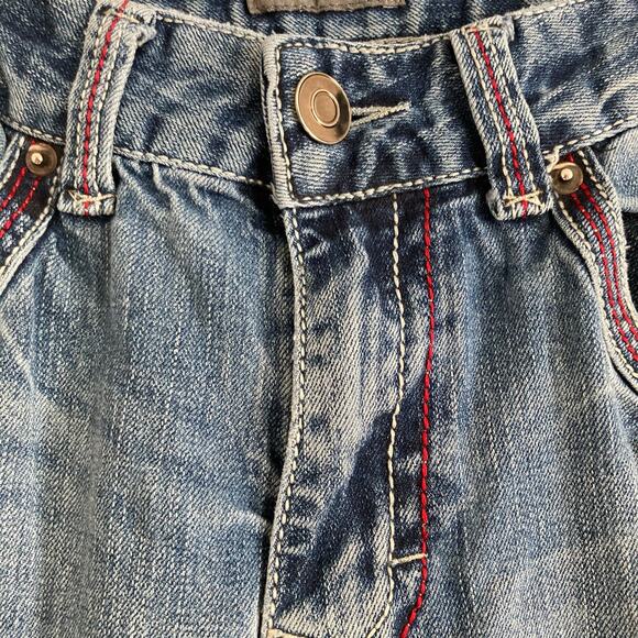 Womens Black Denim Mid Wash Faded Western Cowgirl Low Rise Boot Cut Jeans 30 - Picture 8 of 15